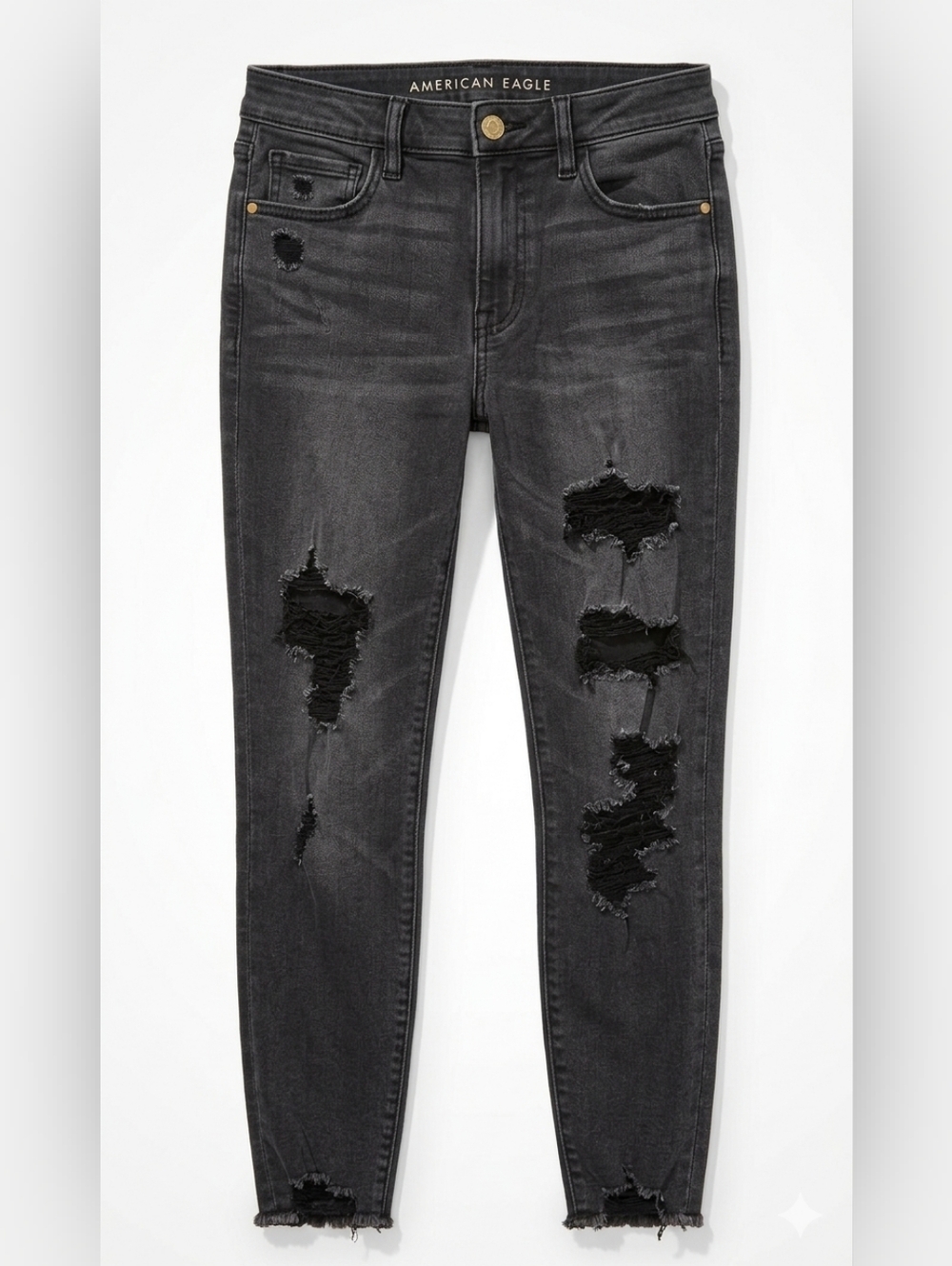 American Eagle Outfitters Black Distressed Skinny Jeans